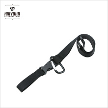 Stock Black Polyester Lanyard mit schwarzem Kletterkarabiner Haken